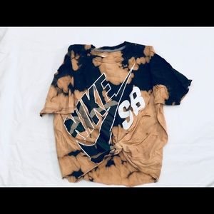 Dark olive destroyed Nike crop top